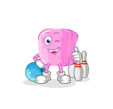 the nail play bowling illustration. character vecto