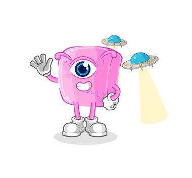 the nail alien cartoon mascot vecto