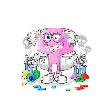 the nail mad scientist illustration. character vecto