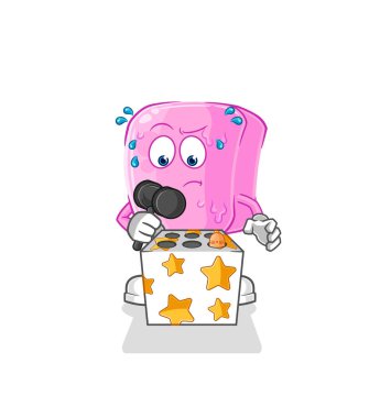 the nail play whack a mole mascot. cartoon vecto