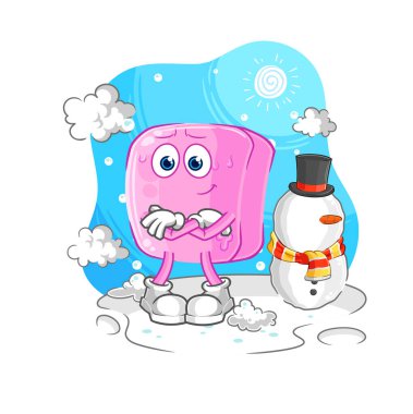 the nail in cold winter character. cartoon mascot vecto