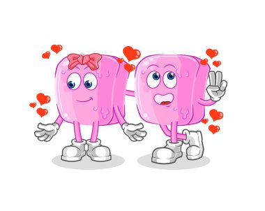 the nail dating cartoon. character mascot vecto