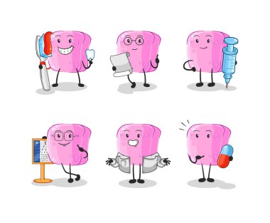 the nail doctor group character. cartoon mascot vecto