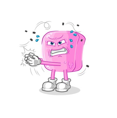 the nail swat fly character. cartoon mascot vecto