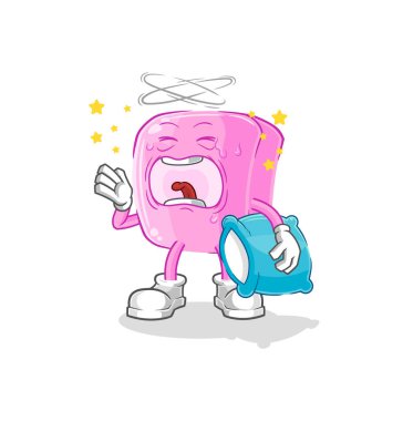 the nail yawn character. cartoon mascot vecto