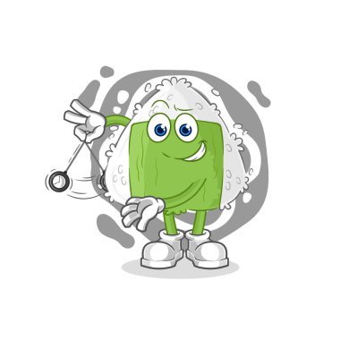 the onigiri hypnotizing cartoon. cartoon mascot vecto