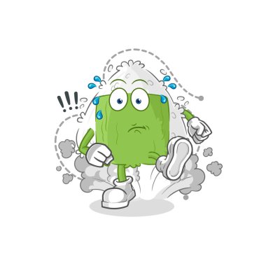 the onigiri running illustration. character vecto