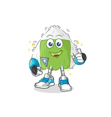the onigiri robot character. cartoon mascot vecto