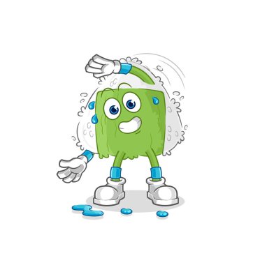 the onigiri stretching character. cartoon mascot vecto