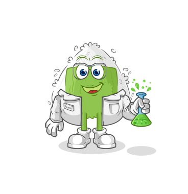 the onigiri scientist character. cartoon mascot vecto
