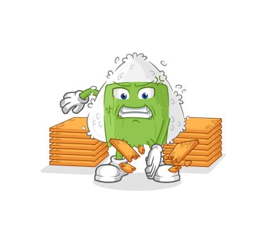 the onigiri karate mascot. cartoon vecto