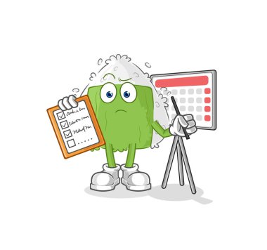 the onigiri schedule list vector. cartoon characte