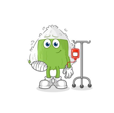 the onigiri sick in IV illustration. character vecto