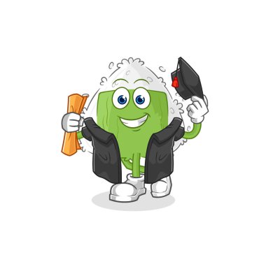 the onigiri graduation vector. cartoon characte