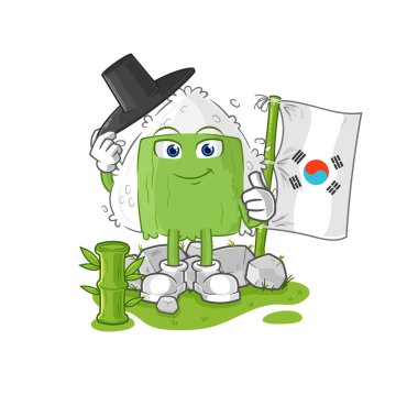 the onigiri korean character. cartoon mascot vecto