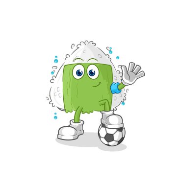 the onigiri playing soccer illustration. character vecto