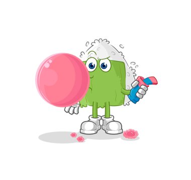 the onigiri chewing gum vector. cartoon characte