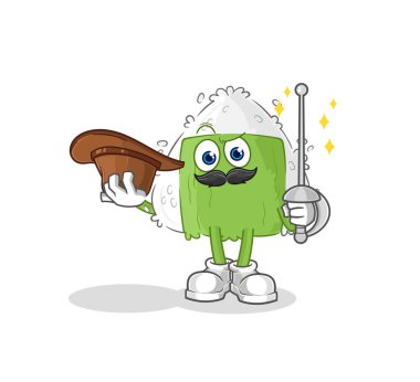 the onigiri fencer character. cartoon mascot vecto