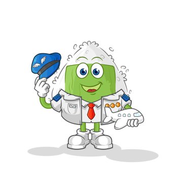 the onigiri pilot mascot. cartoon vecto
