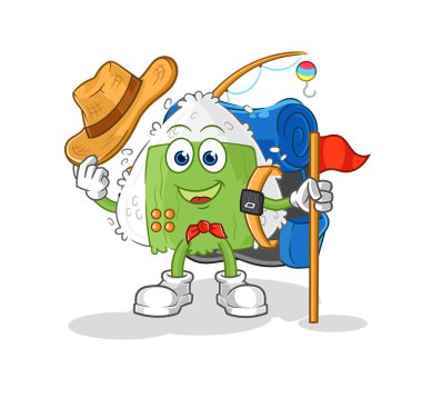 the onigiri scout vector. cartoon characte