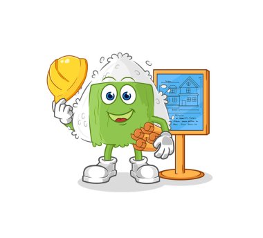 the onigiri Architect illustration. character vecto