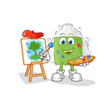 the onigiri artist mascot. cartoon vecto