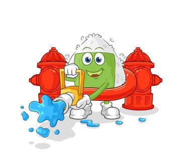 the onigiri firefighter vector. cartoon characte