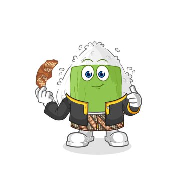 the onigiri Javanese character. cartoon mascot vecto