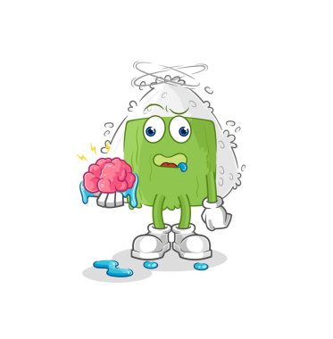 the onigiri no brain vector. cartoon characte