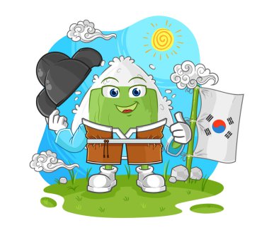 the onigiri korean culture vector. cartoon characte