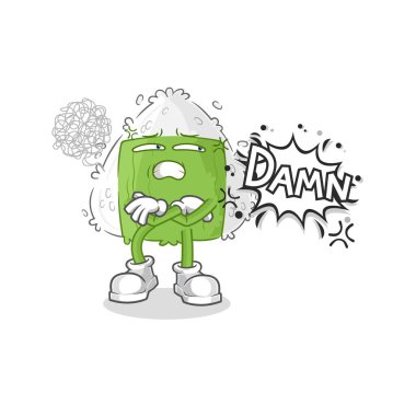 the onigiri very pissed off illustration. character vecto