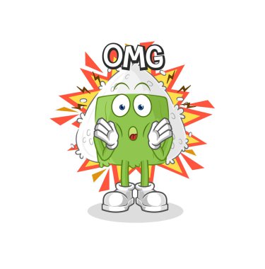 the onigiri Oh my God vector. cartoon characte