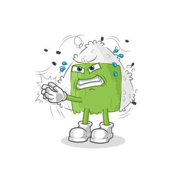 the onigiri swat fly character. cartoon mascot vecto