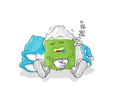 the onigiri sleeping character. cartoon mascot vecto