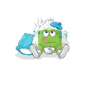 the onigiri sick vector. cartoon characte