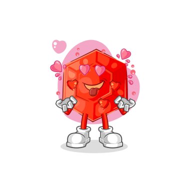 the ruby fallin love vector. cartoon characte