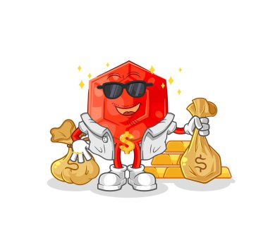 the ruby rich character. cartoon mascot vecto