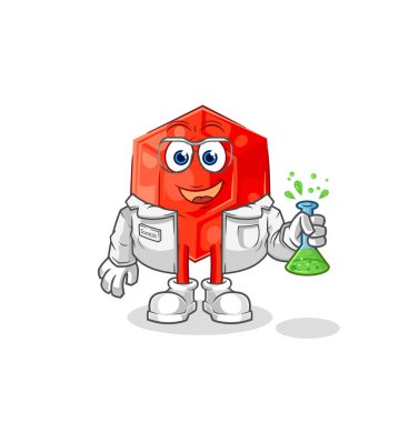 the ruby scientist character. cartoon mascot vecto