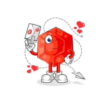 the ruby hold love letter illustration. character vecto