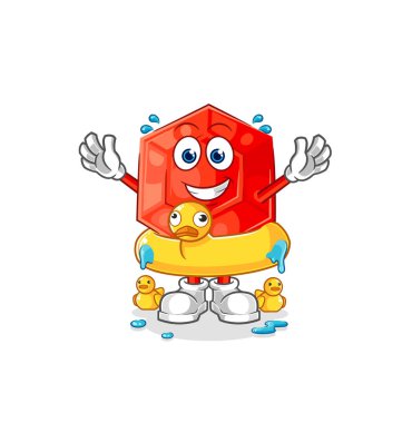 the ruby with duck buoy cartoon. cartoon mascot vecto