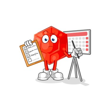 the ruby schedule list vector. cartoon characte