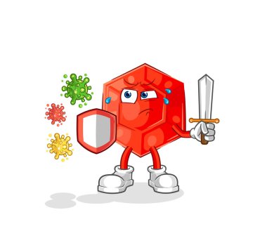 the ruby against viruses cartoon. cartoon mascot vecto