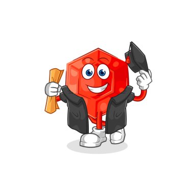 the ruby graduation vector. cartoon characte
