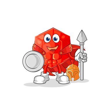 the ruby spartan character. cartoon mascot vecto