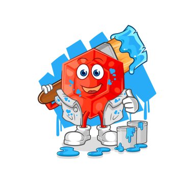 the ruby painter illustration. character vecto