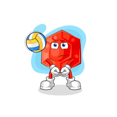 the ruby play volleyball mascot. cartoon vecto