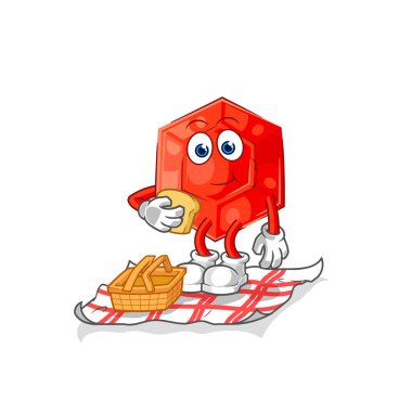 the ruby on a picnic cartoon. cartoon mascot vecto