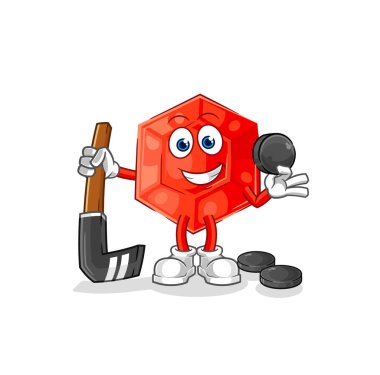 the ruby playing hockey vector. cartoon characte