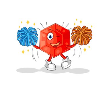 the ruby cheerleader cartoon. cartoon mascot vecto