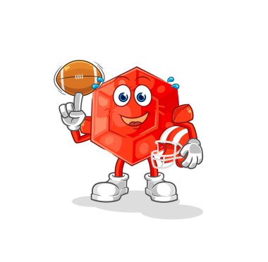 the ruby playing rugby character. cartoon mascot vecto